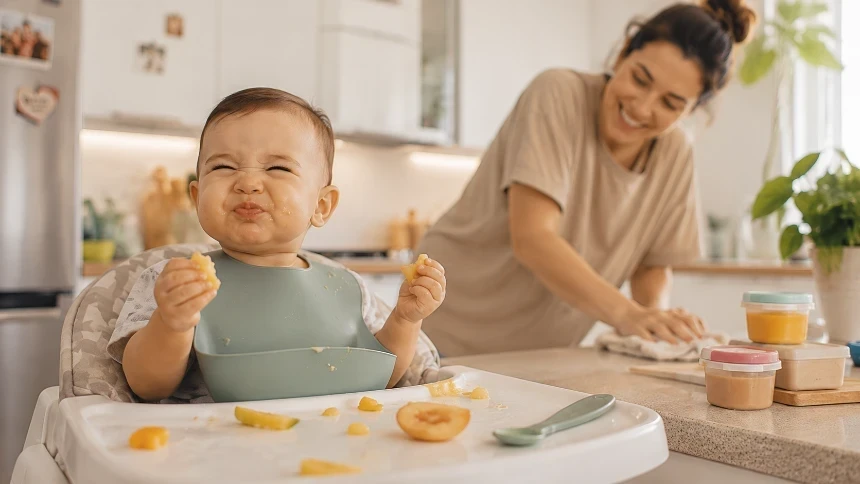 Desenvolvimento do bebê de 6 meses: sentar, comer e explorar