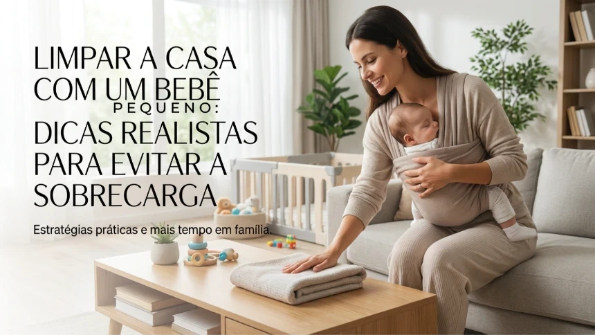 Casa Limpa com Bebê Pequeno: Dicas Realistas Para Não se Sobrecarregar